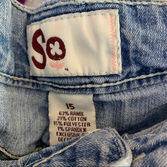 S.O.- Denim Shorts w/Patches size 15 - Picture 12 of 12